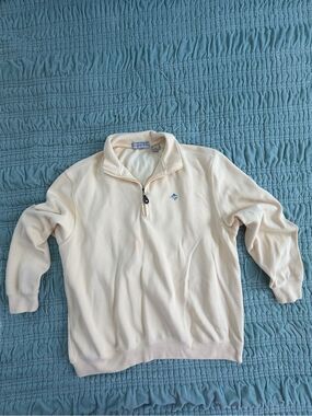 Men's Quarter-Zip Yellow Pullover Sweater-XXL